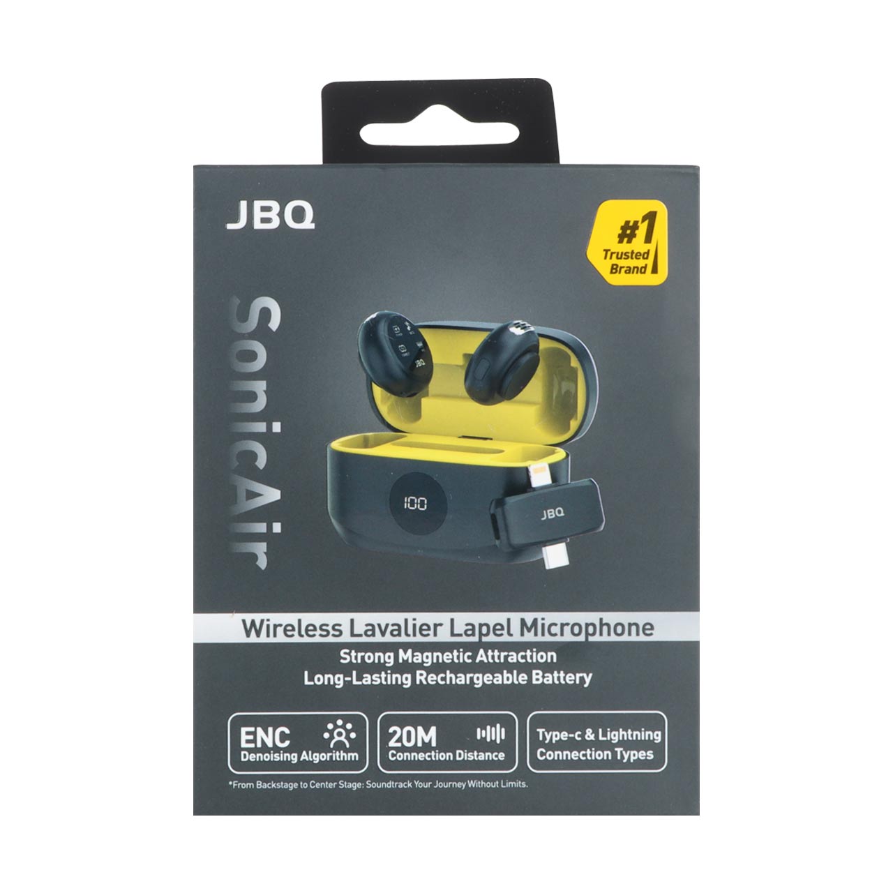 میکروفون بی سیم JBQ Type-C & Lightning مدل B250352 - مشکی (کارکرده)
